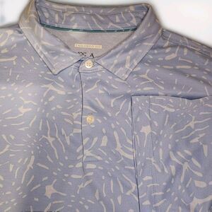 Jos A Bank Polo Shirt‎ XL Tailored Fit Light Blue Pattern Modal Blend